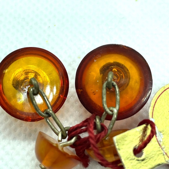 NWT Genuine Vintage Baltic Amber Cufflinks 1960s - Picture 7 of 10